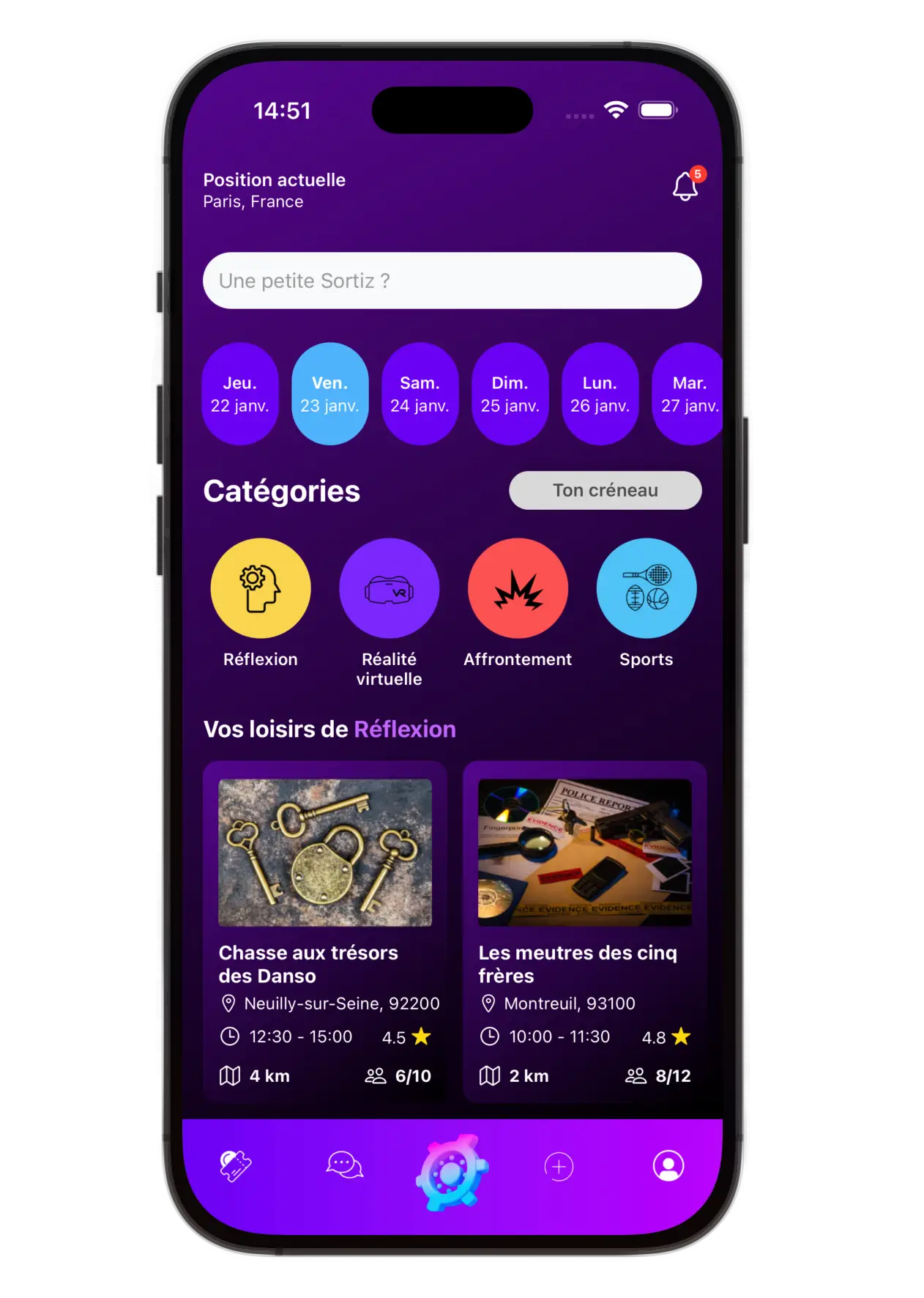 Aperçu de l'application Sortiz
